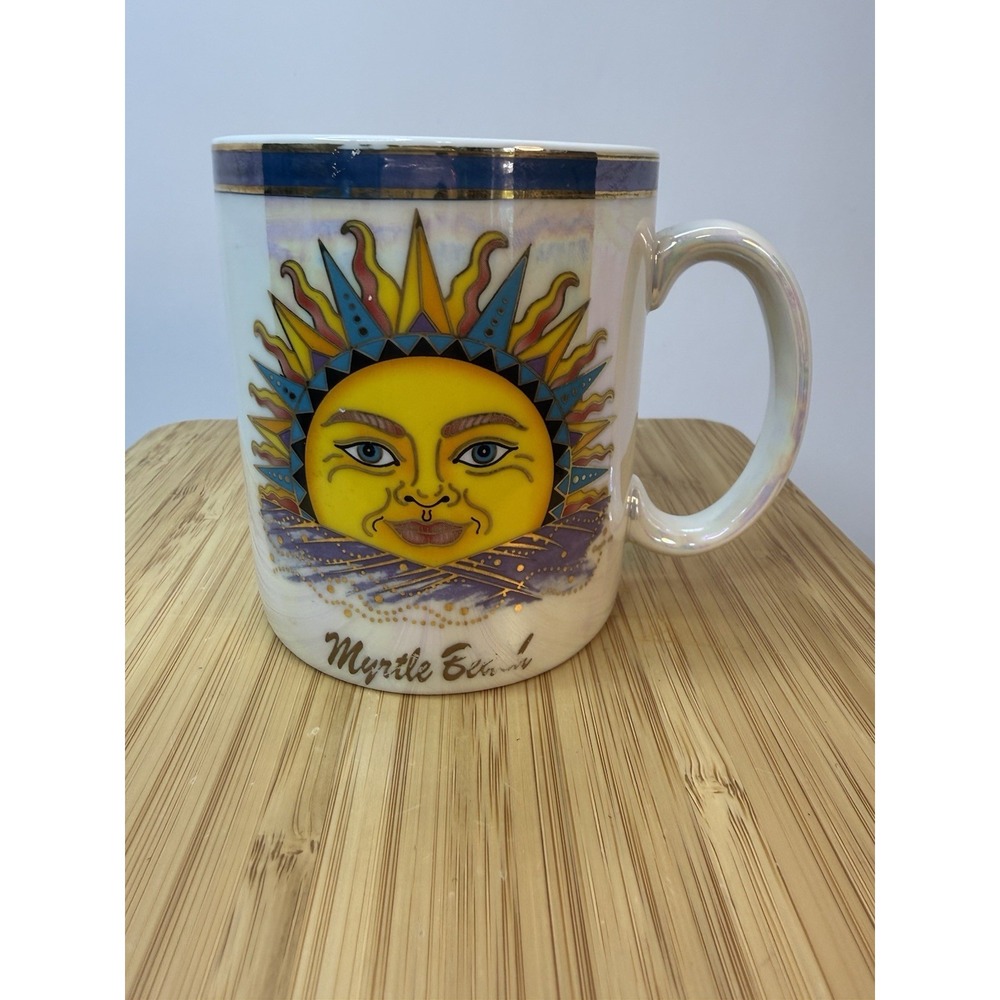 90's Celestial Sun Coffee Mug Myrtle Beach‎ Y2K Shimmer Pearl